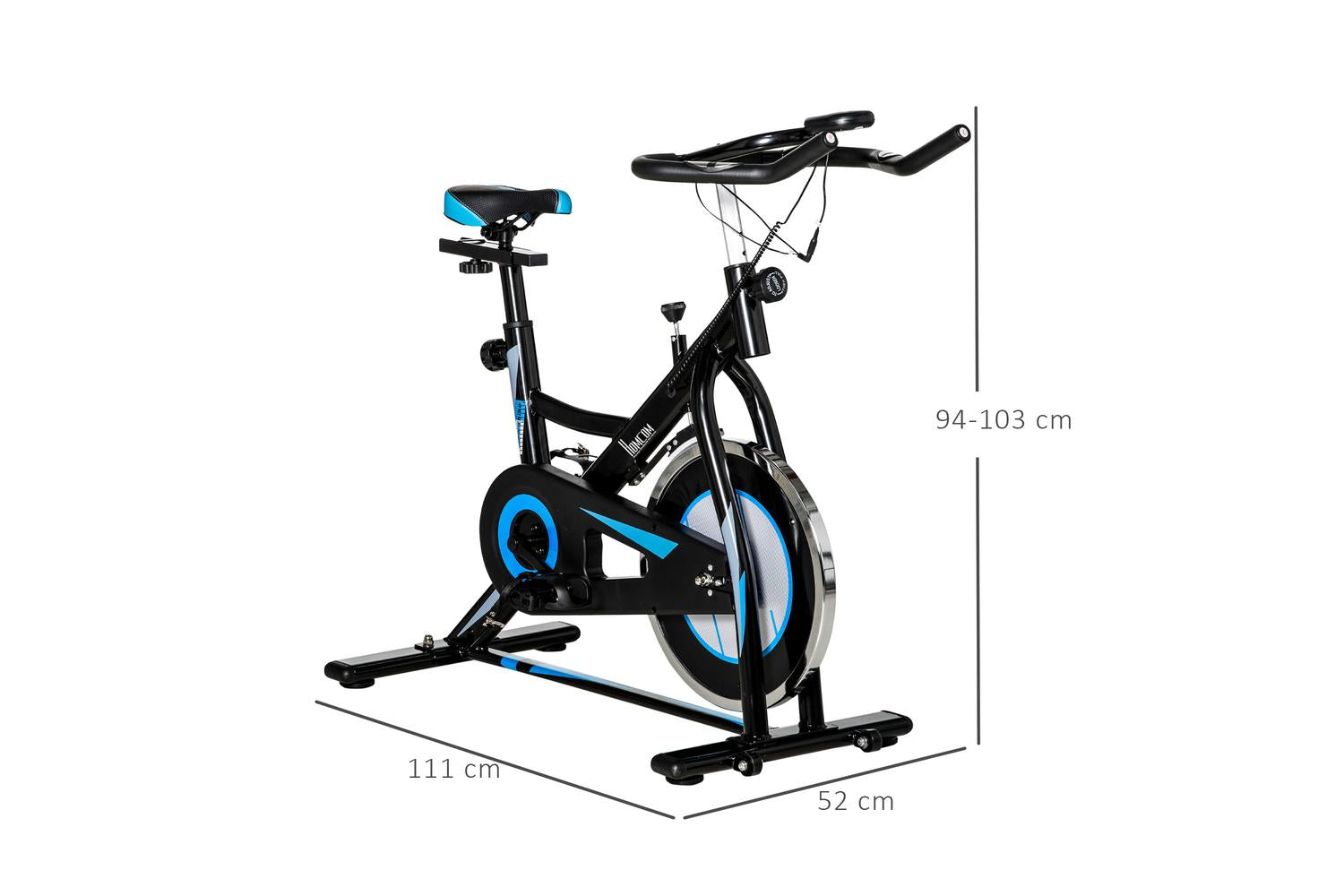 Homcom A90-259 Stationary Exercise Bike | Black/Blue-2