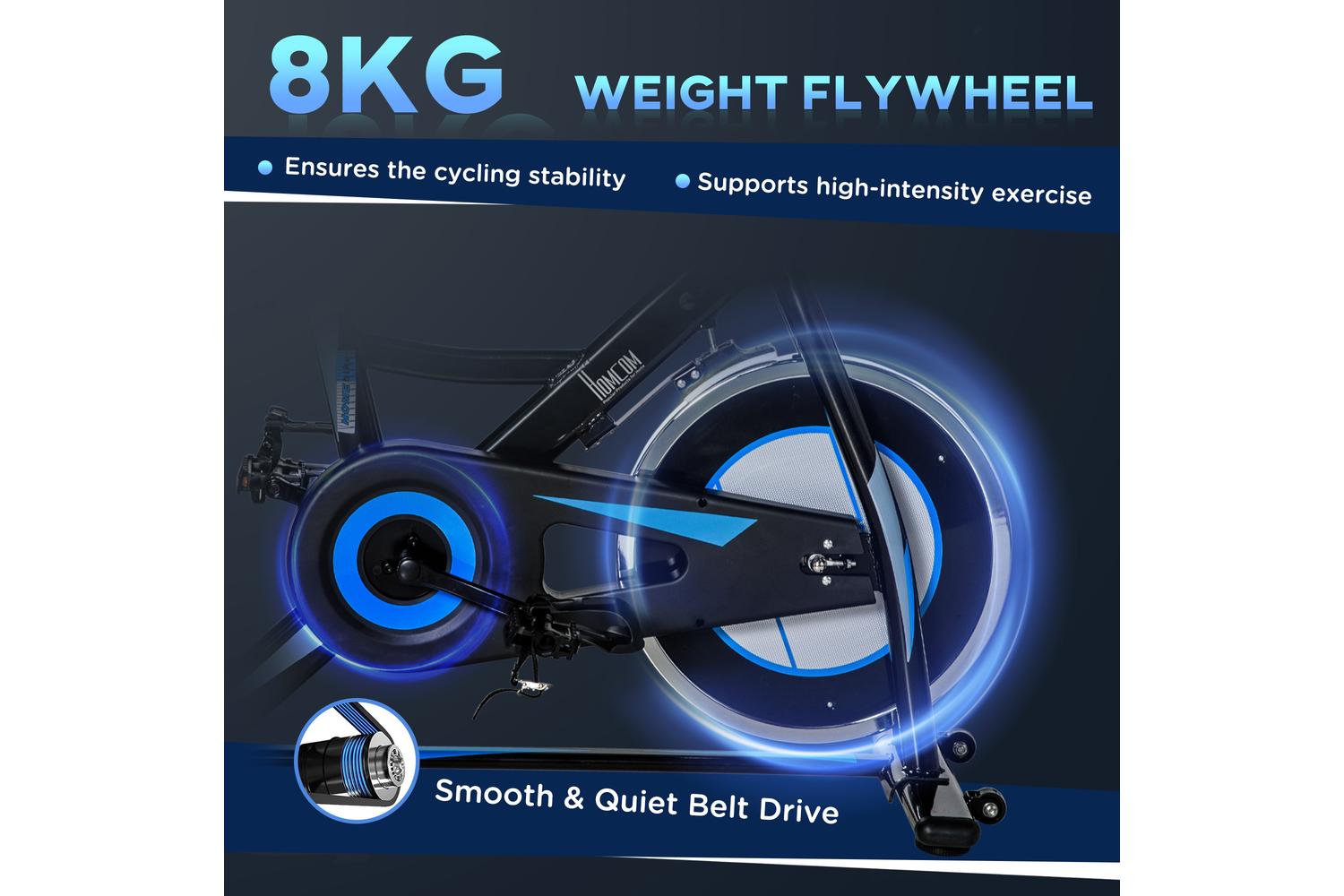 Homcom A90-259 Stationary Exercise Bike | Black/Blue-4