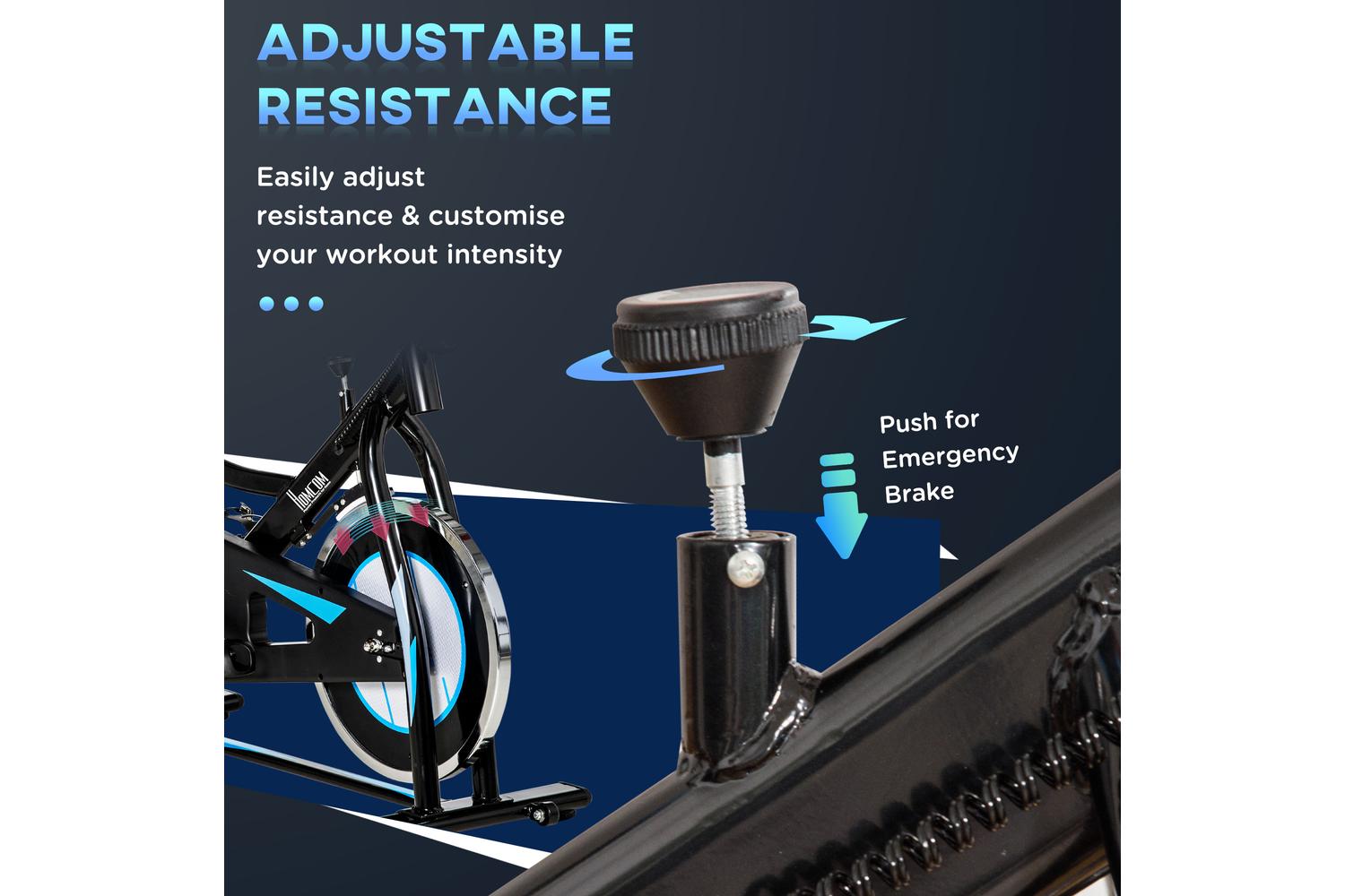 Homcom A90-259 Stationary Exercise Bike | Black/Blue-5