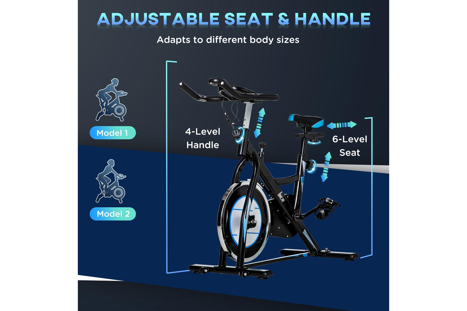 Homcom A90-259 Stationary Exercise Bike | Black/Blue-6