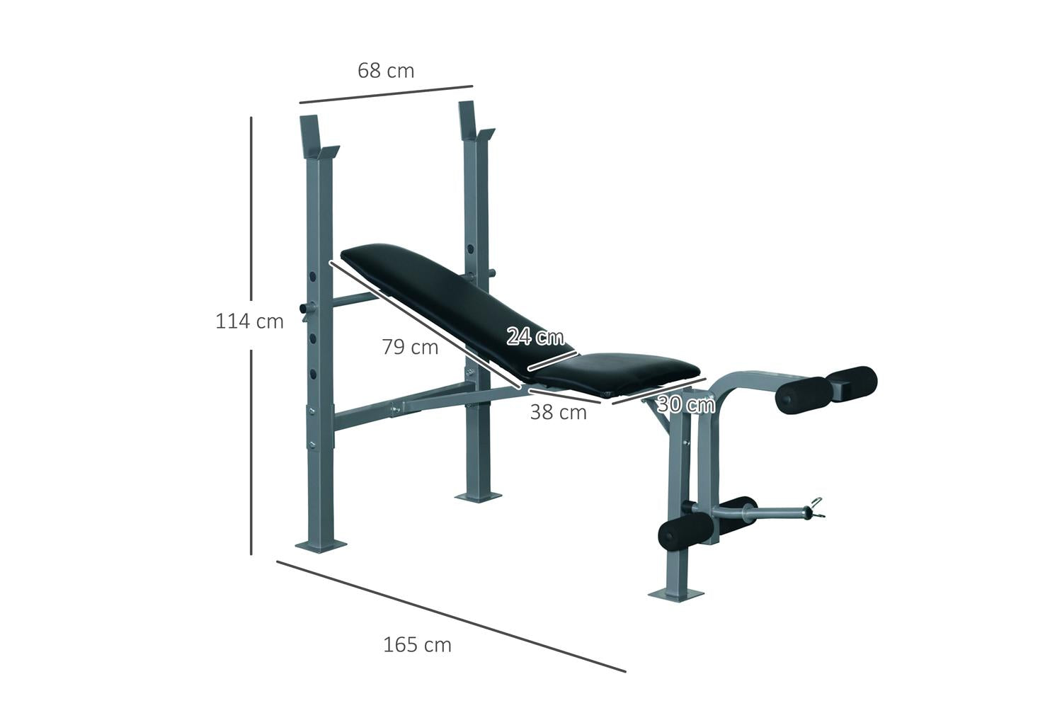 Homcom A91-032 - Weight Bench, Home Gym Equipment-2