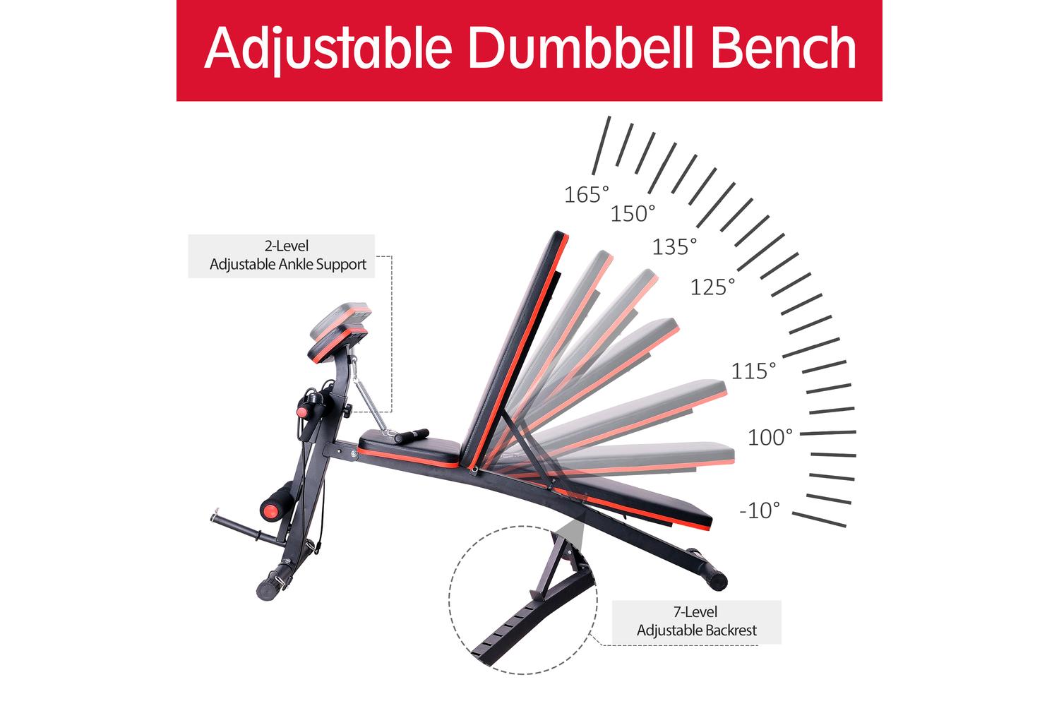 Homcom A91-062 Foldable Exercise Bench | Black/Red-3