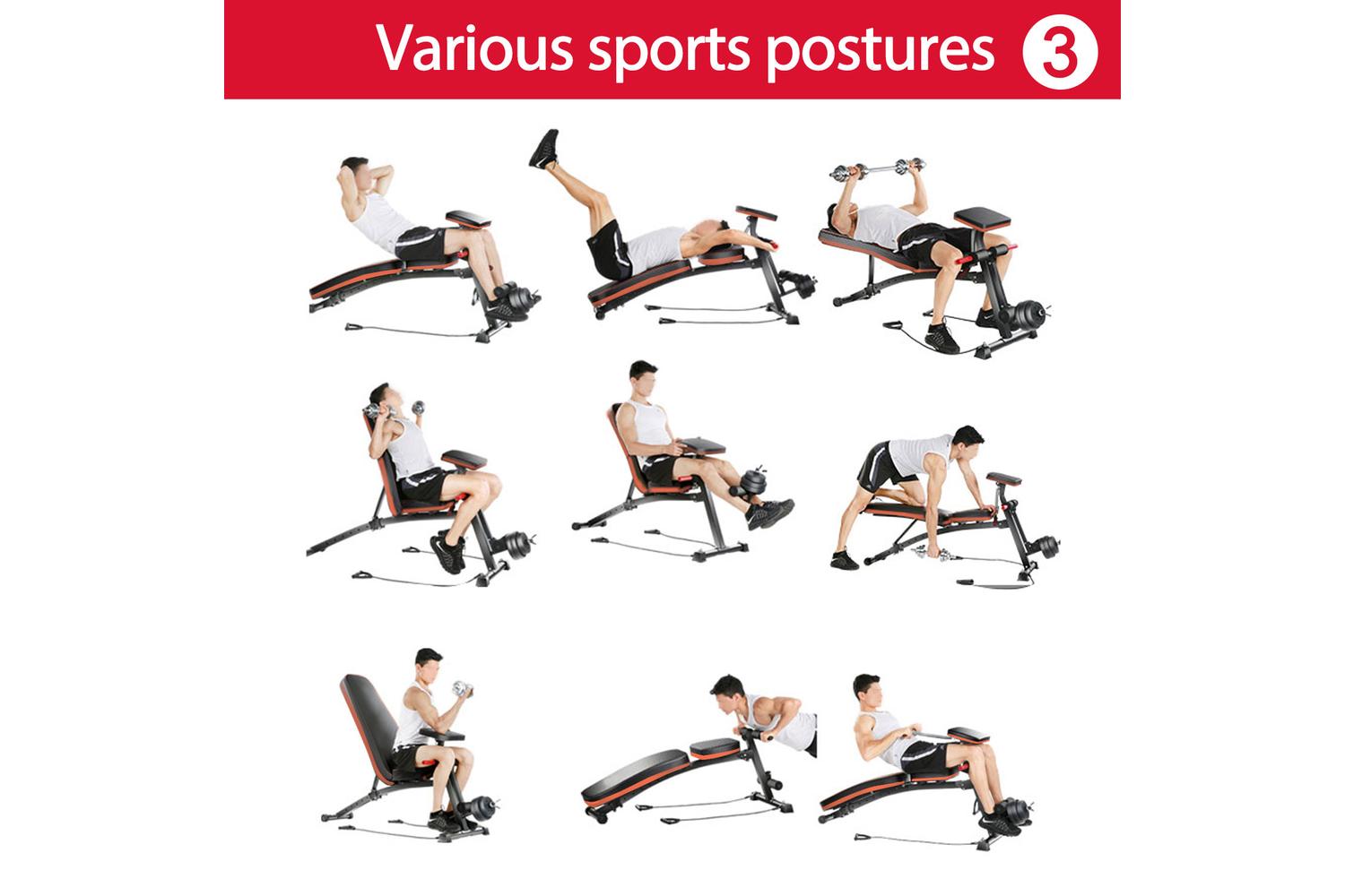 Homcom A91-062 Foldable Exercise Bench | Black/Red-5