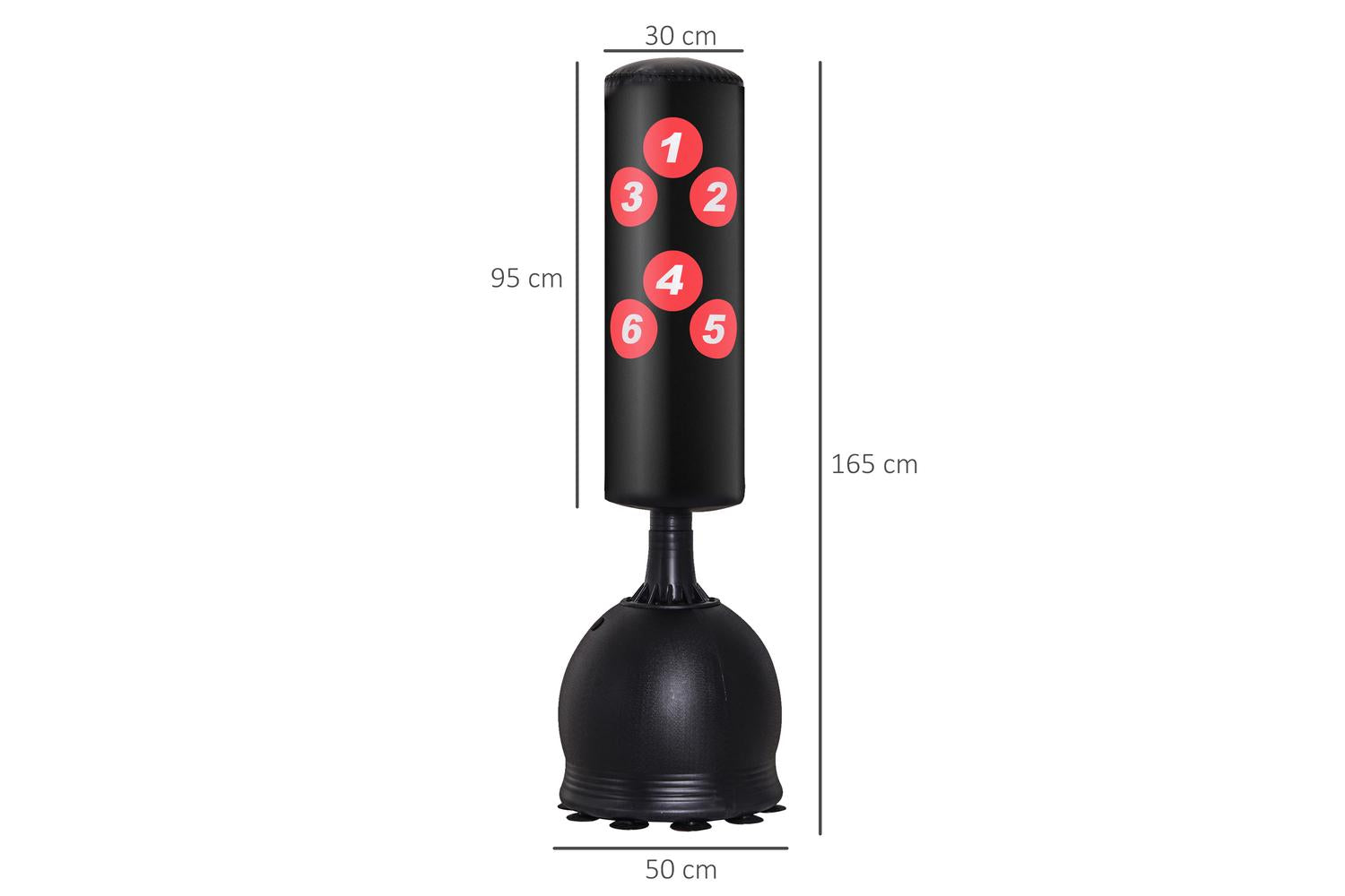 Homcom A91-063 Punching Bag Standing with Refilled Base of Water | Black-2