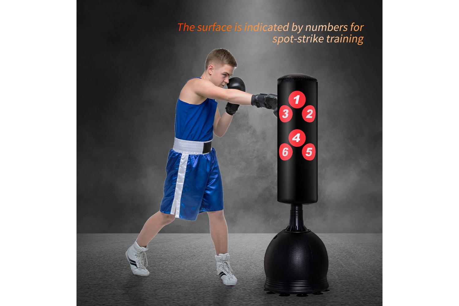 Homcom A91-063 Punching Bag Standing with Refilled Base of Water | Black-6