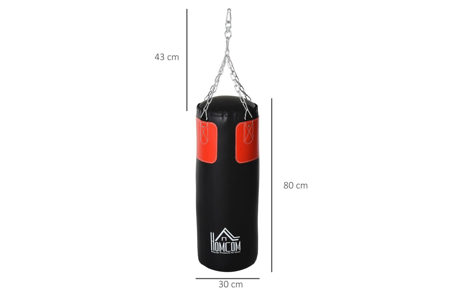 Homcom A91-101 Boxing Punch Bag with Hanging Chain | Black-2