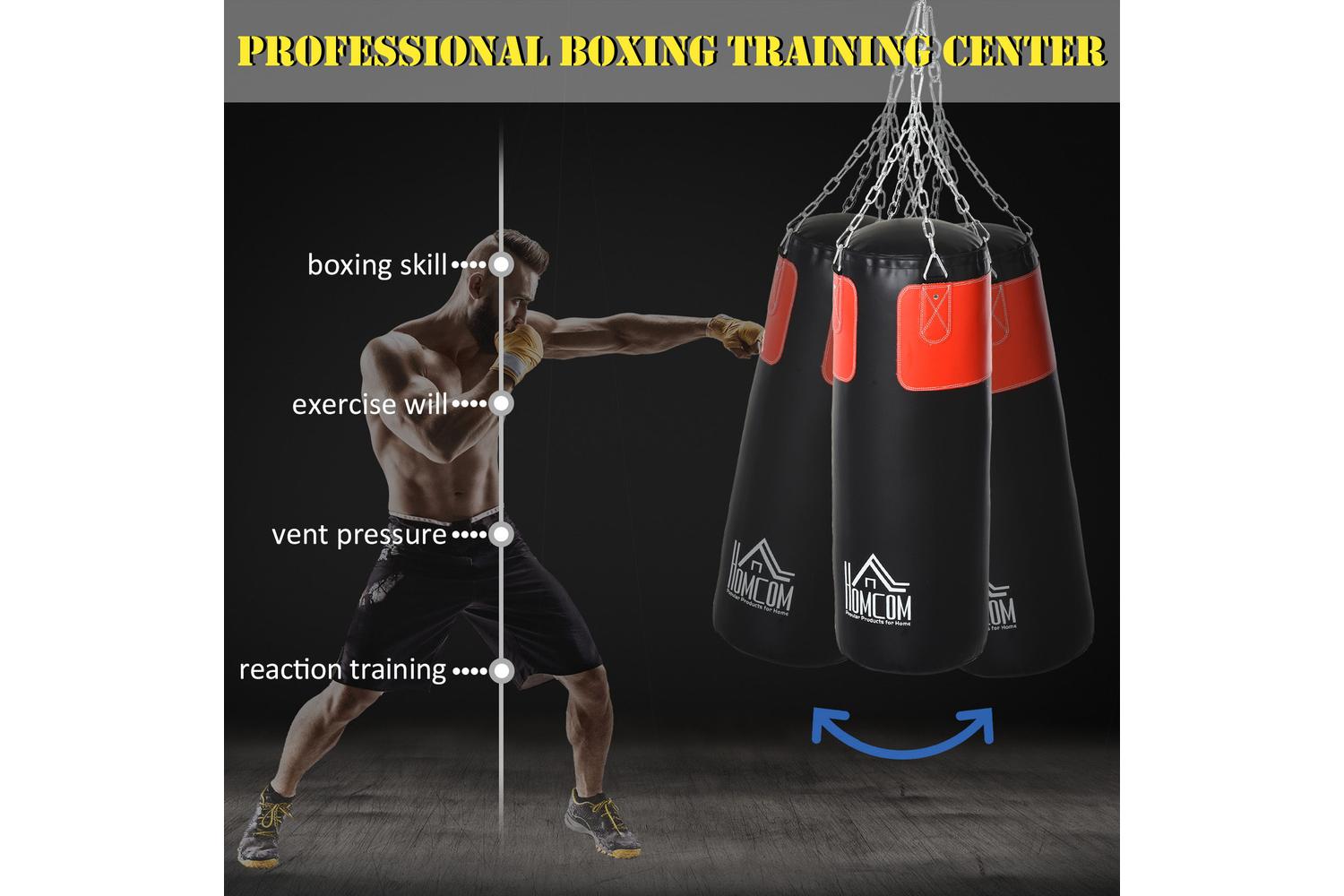 Homcom A91-101 Boxing Punch Bag with Hanging Chain | Black-4