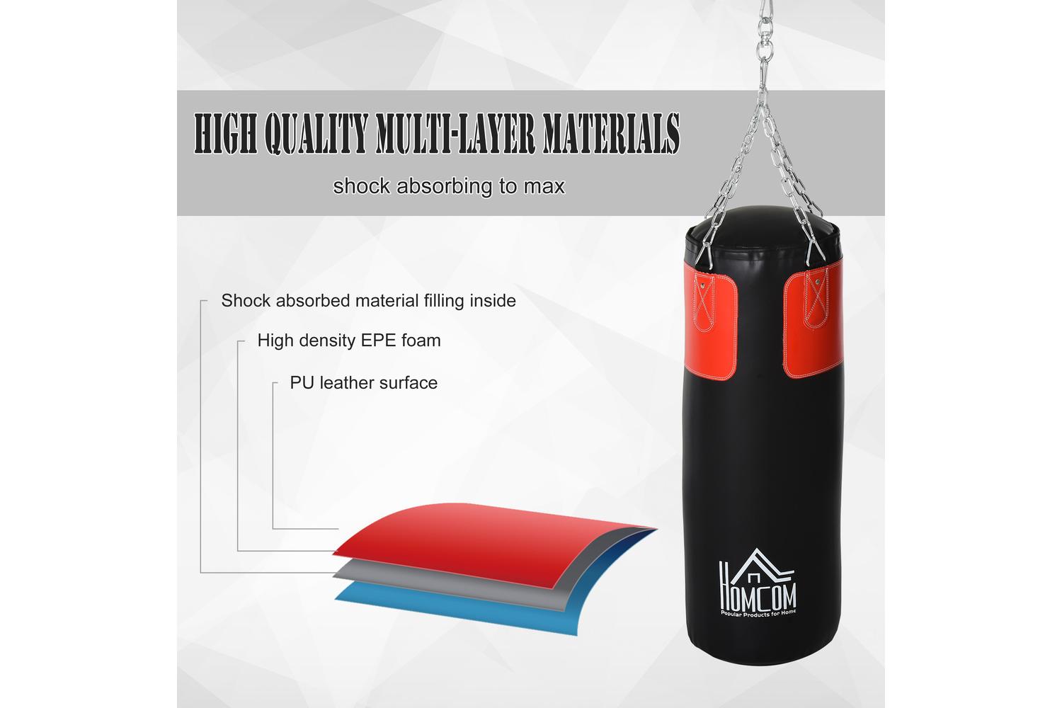 Homcom A91-101 Boxing Punch Bag with Hanging Chain | Black-6