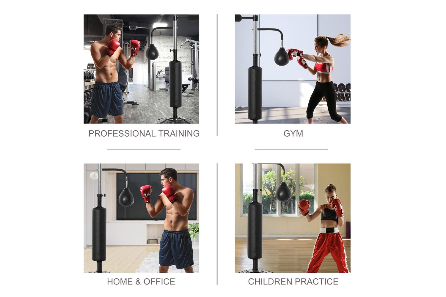 Homcom A91-120 Punching Bag with Stand Heavy Duty Boxing Set | Black-4
