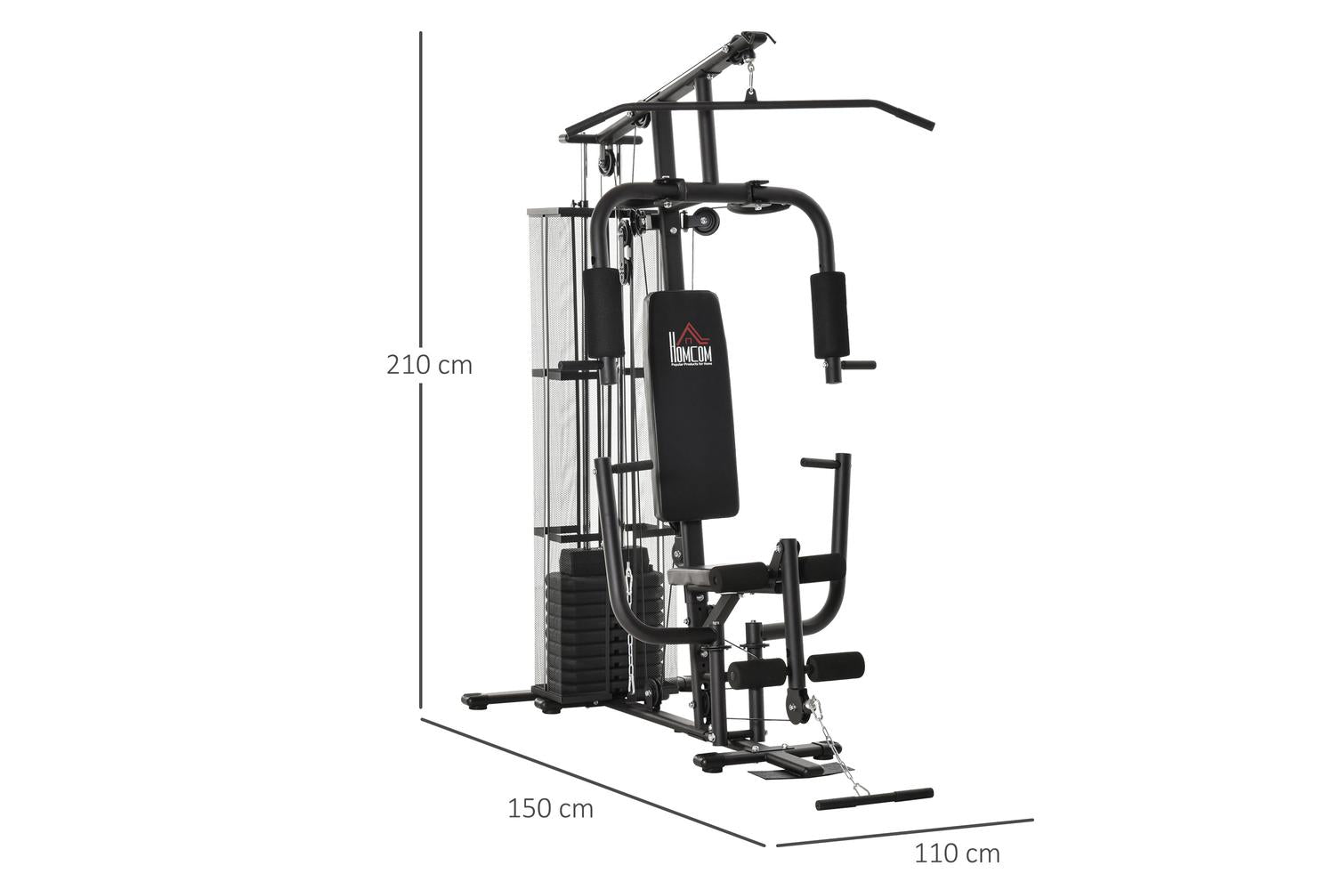 Homcom A91-134bk - Multi-exercise Gym Station, Home Workout-2