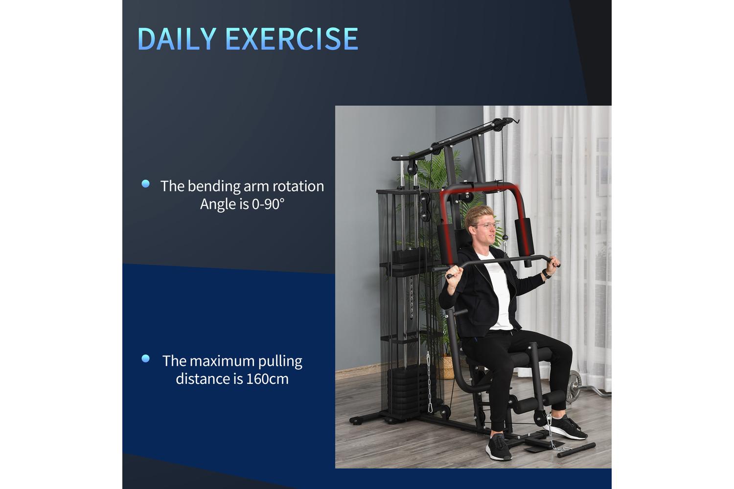 Homcom A91-134bk - Multi-exercise Gym Station, Home Workout-5
