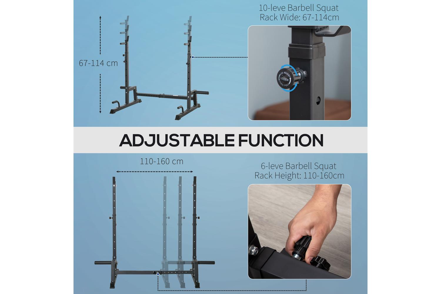 Homcom A91-183 - Adjustable Squat Rack-3
