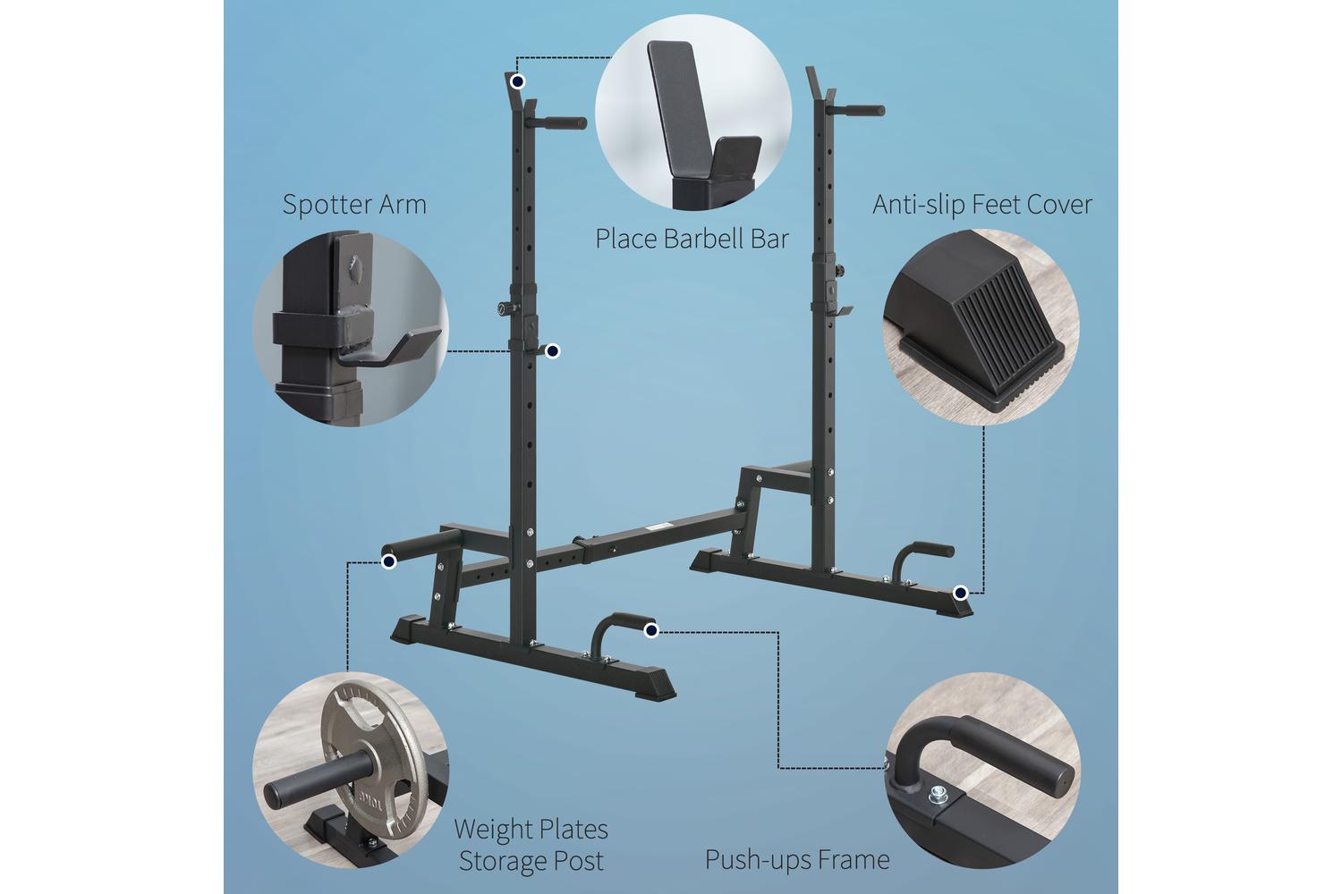 Homcom A91-183 - Adjustable Squat Rack-4