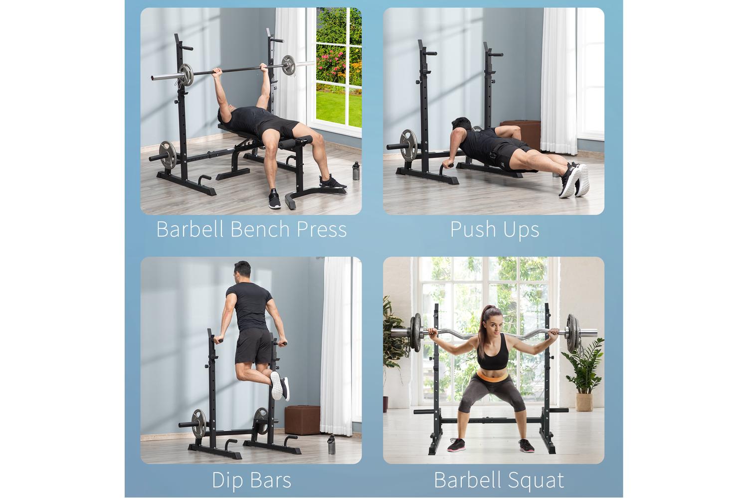 Homcom A91-183 - Adjustable Squat Rack-6