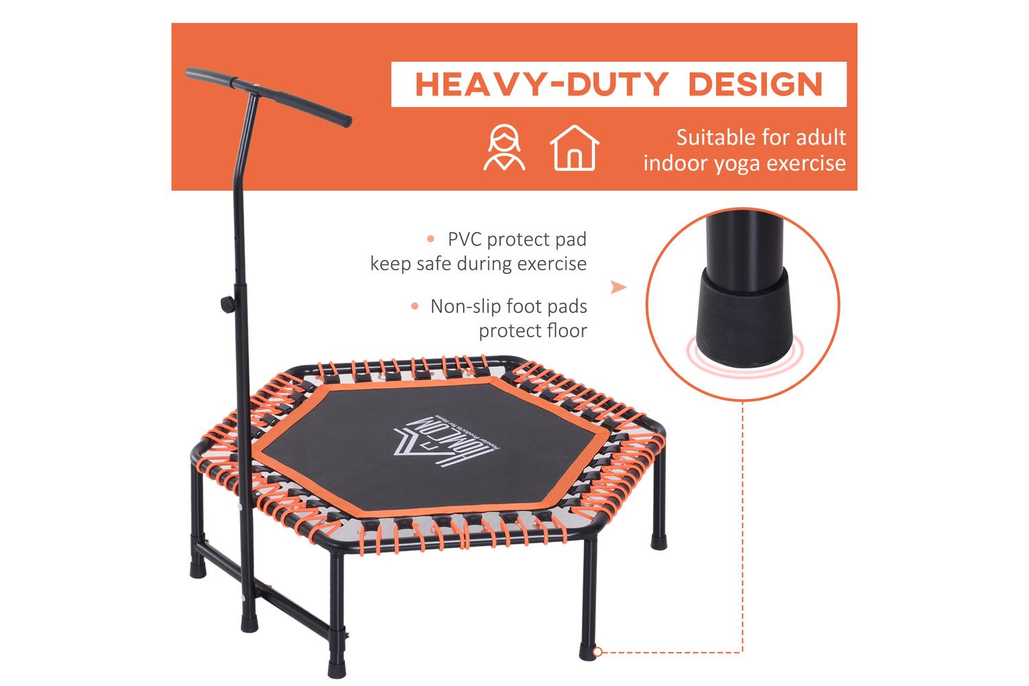 Homcom A93-037 Fitness Mini Trampoline | Black/Orange-3
