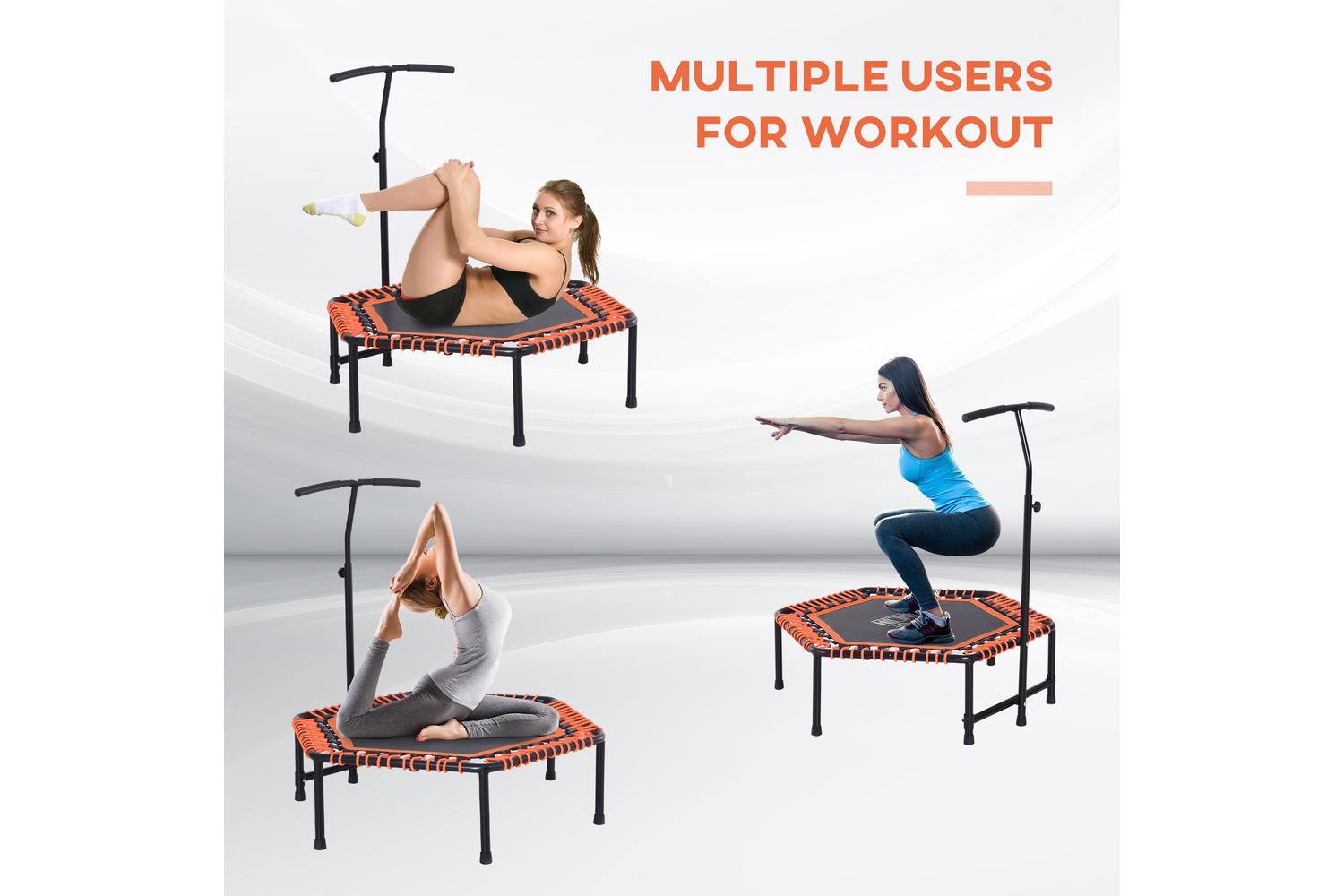 Homcom A93-037 Fitness Mini Trampoline | Black/Orange-4