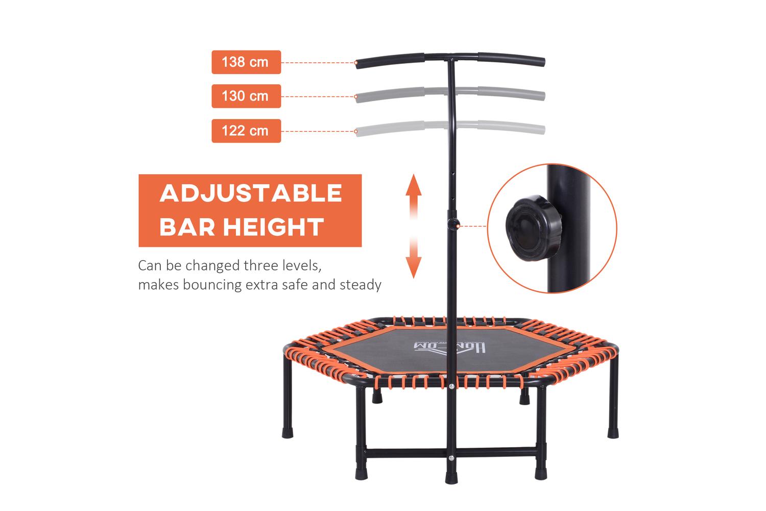 Homcom A93-037 Fitness Mini Trampoline | Black/Orange-6