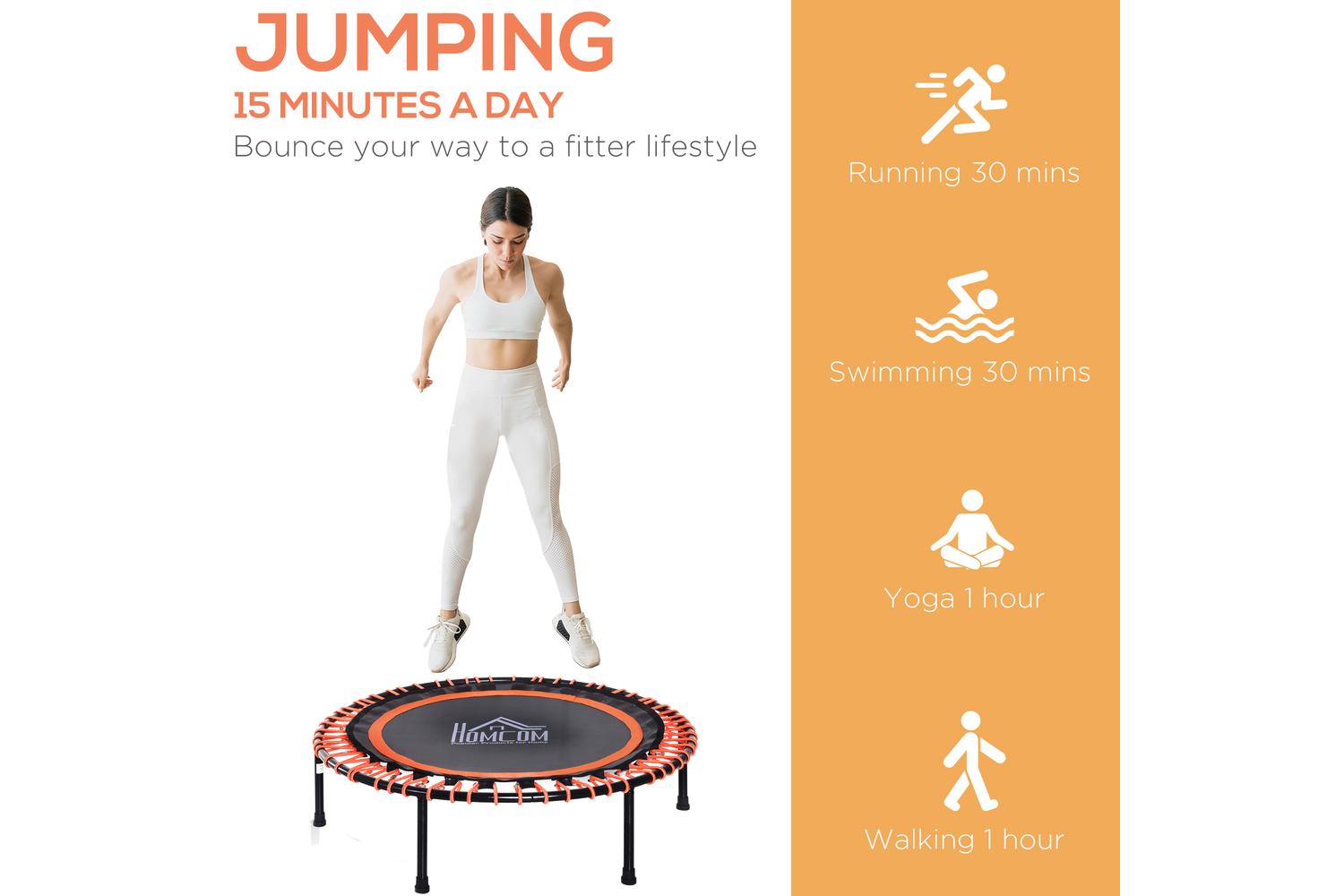 Homcom A93-038 Mini Trampoline | Black/Orange-3