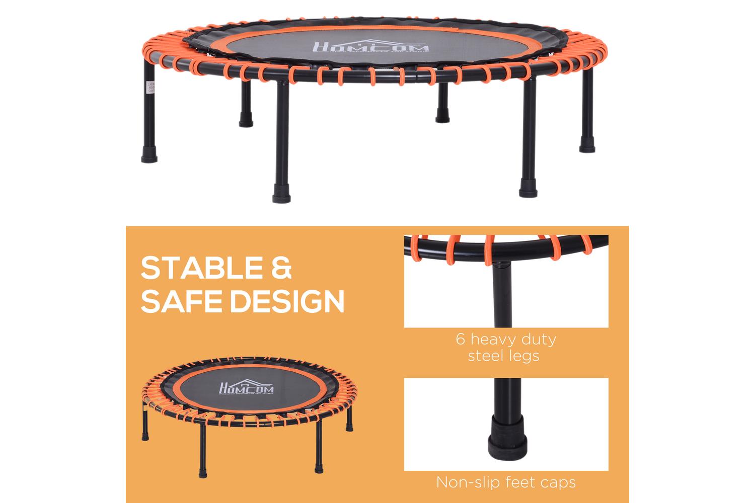 Homcom A93-038 Mini Trampoline | Black/Orange-5