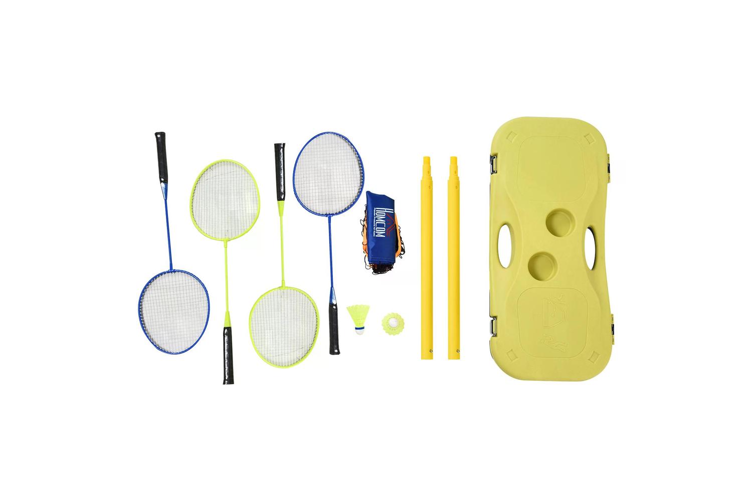Homcom A95-006 Plastic Portable Badminton Net | Blue/Yellow-9