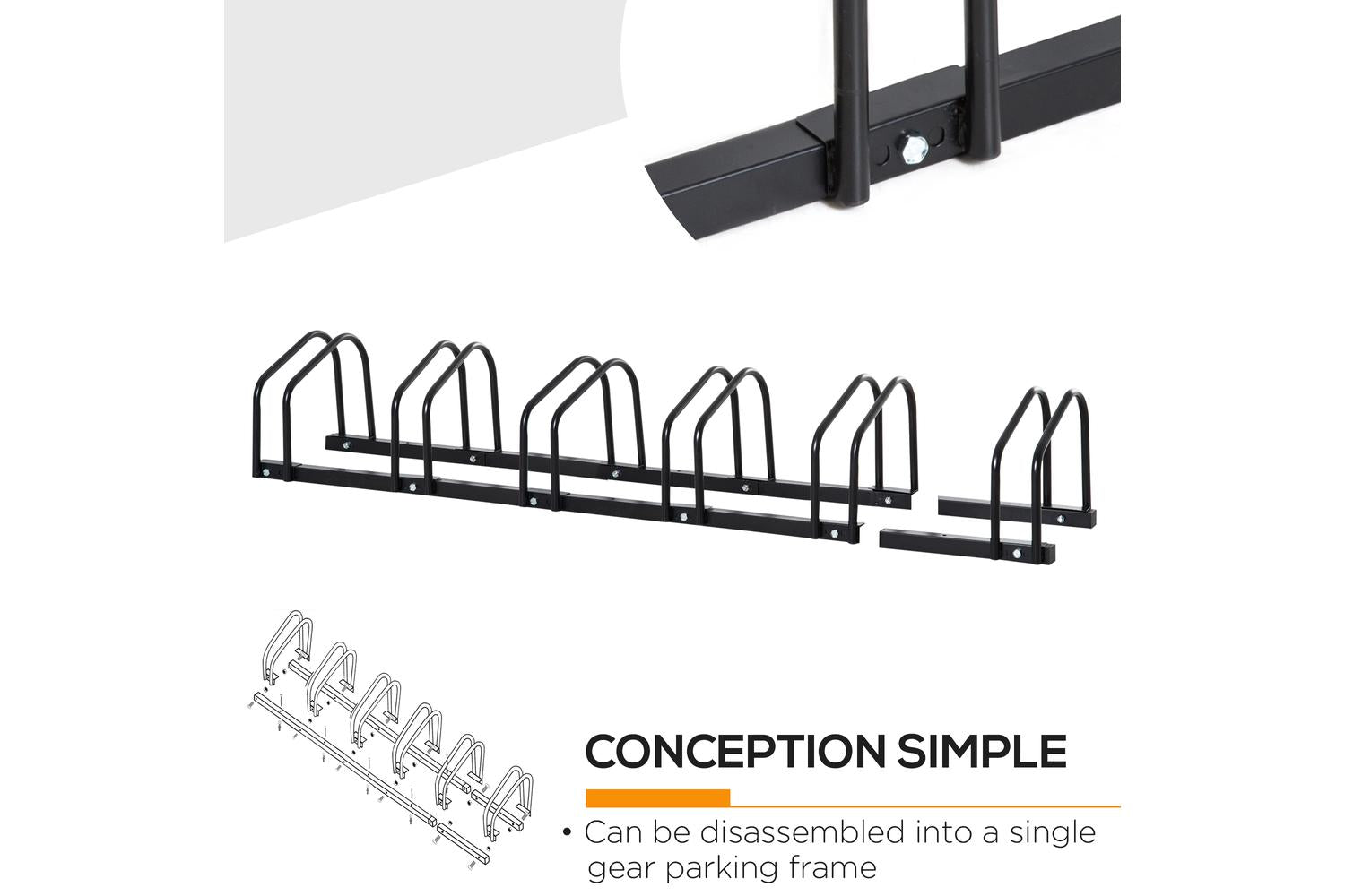 Homcom AA0-026BK 6 Stationary Bike Stand | Black-4