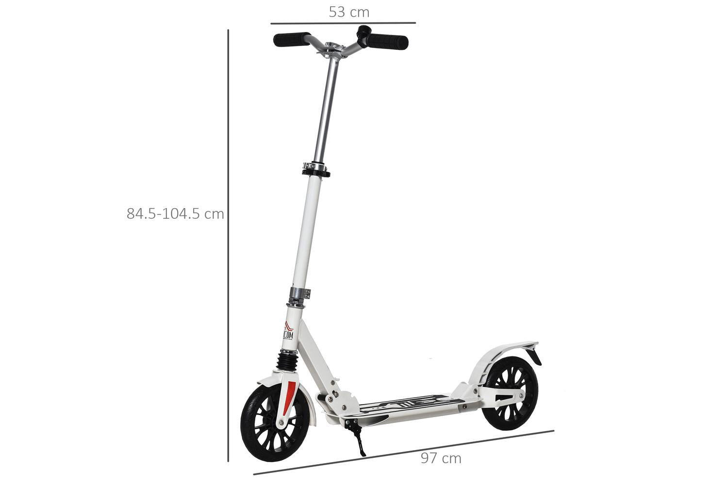 Homcom AA1-084 Height Adjustable Kick Scooter | White-2