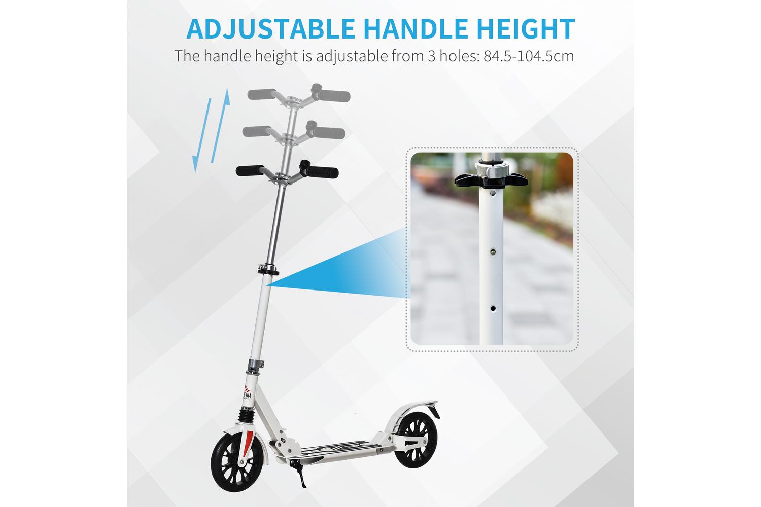 Homcom AA1-084 Height Adjustable Kick Scooter | White-3