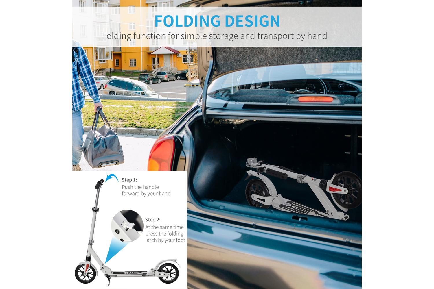 Homcom AA1-084 Height Adjustable Kick Scooter | White-4