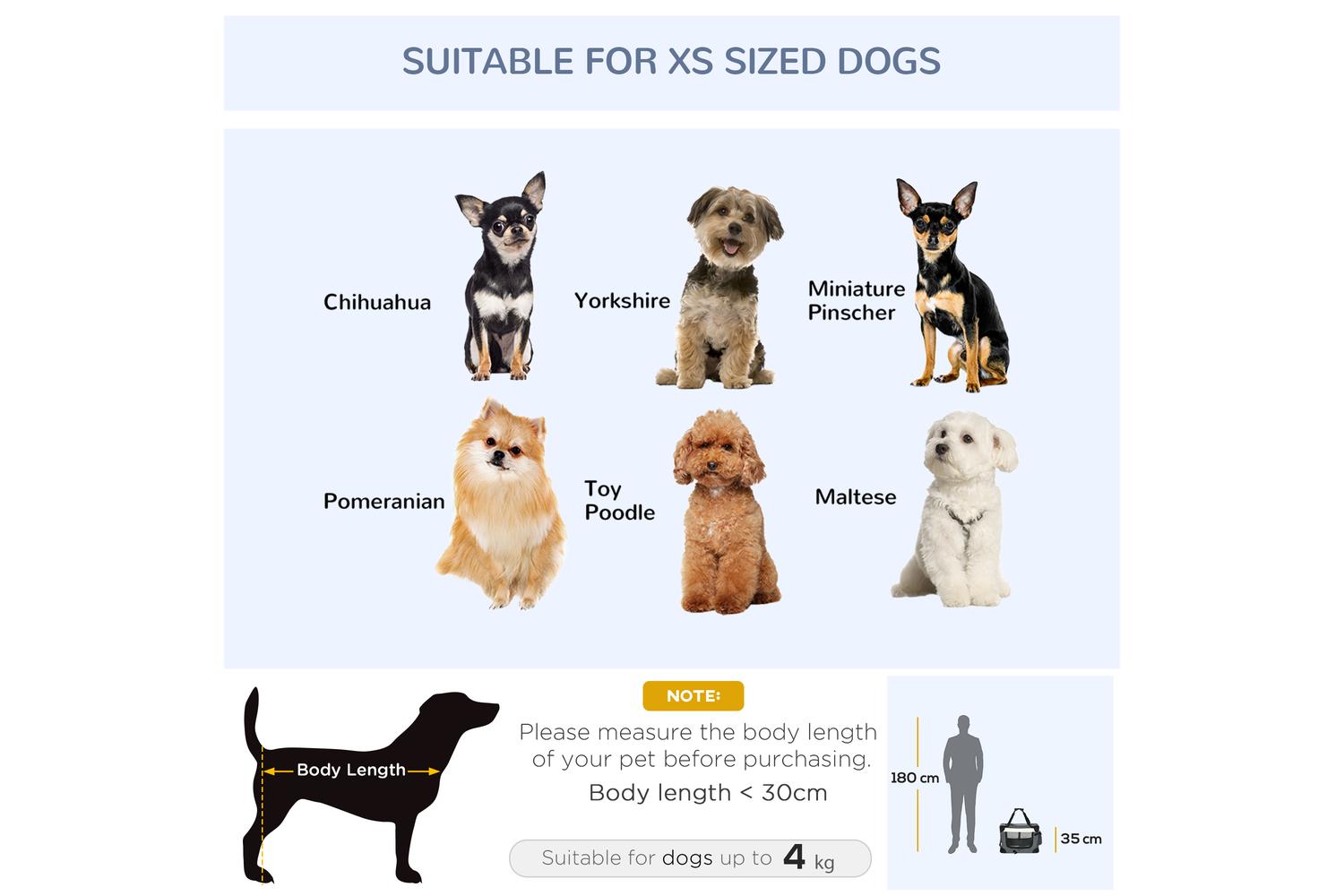PawHut D00-153V00GY Small Dog Travel Carrier | Grey | Extra Small-4