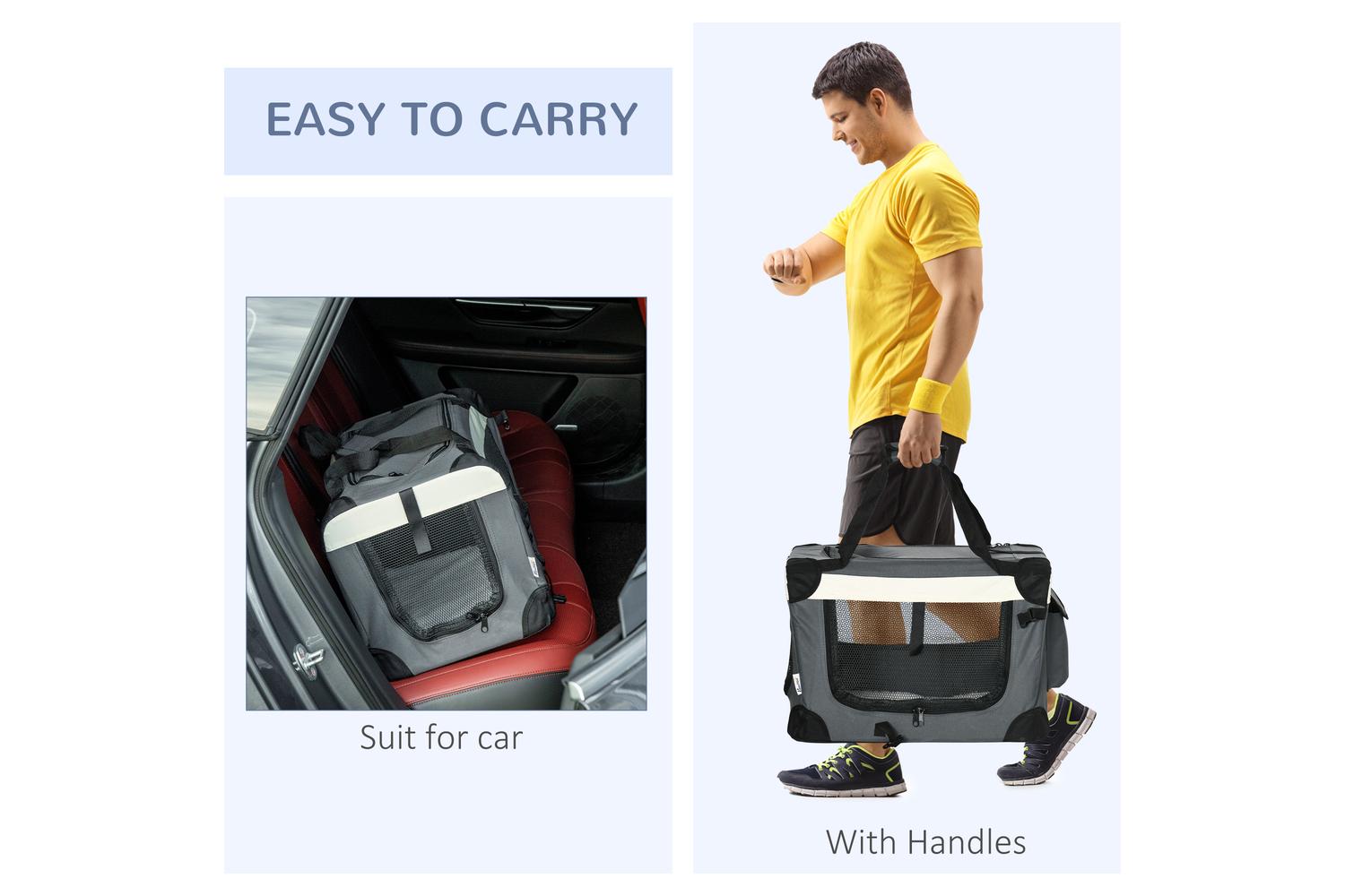 PawHut D00-153V00GY Small Dog Travel Carrier | Grey | Extra Small-7