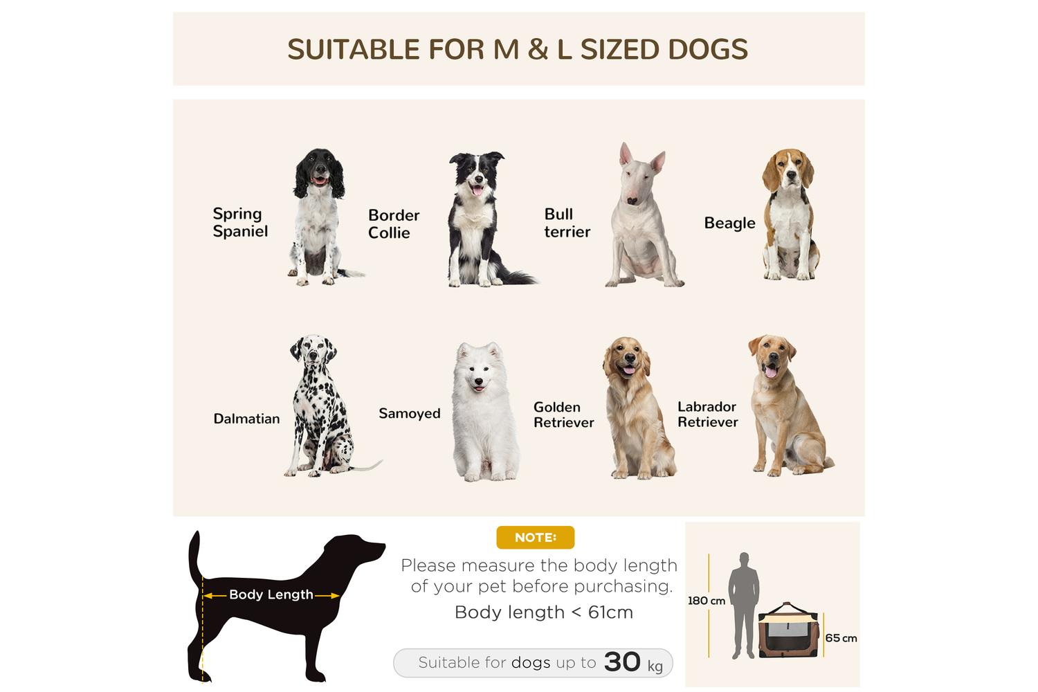 PawHut D00-153V04BN Medium Dog Travel Carrier | Brown | Extra Large-4