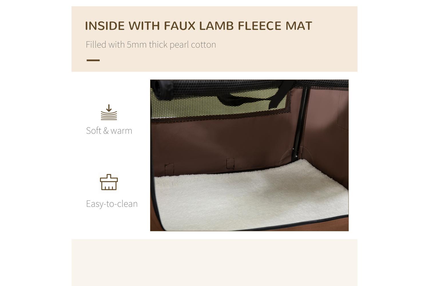 PawHut D00-153V04BN Medium Dog Travel Carrier | Brown | Extra Large-5