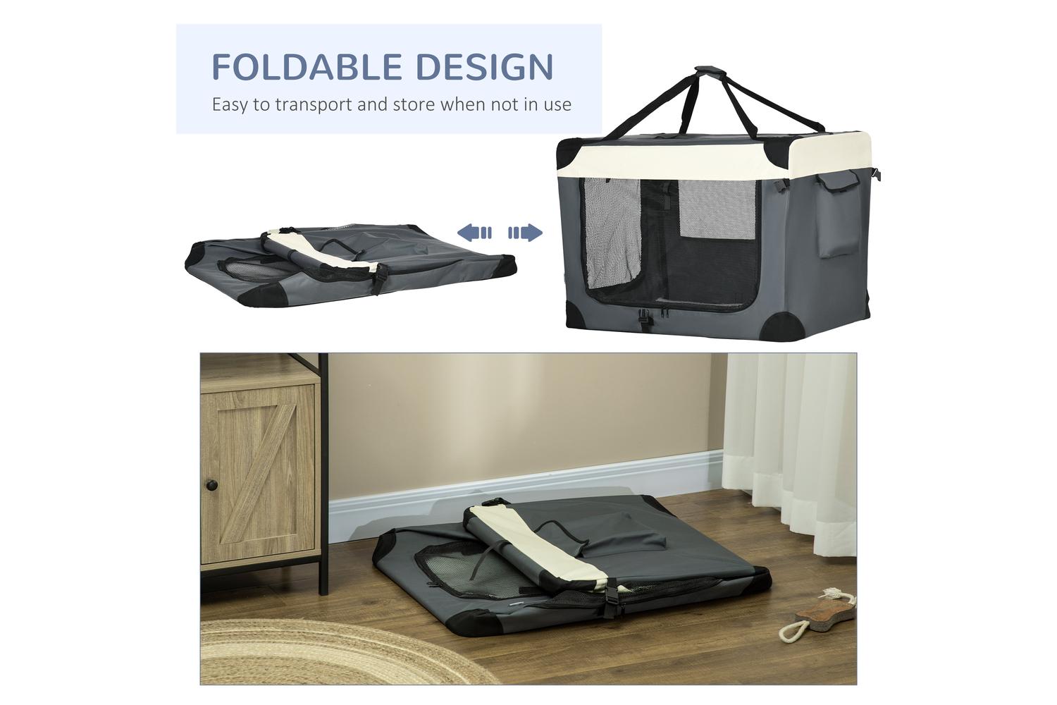 PawHut D00-153V04GY Medium Dog Travel Carrier | Grey | Extra Large-5