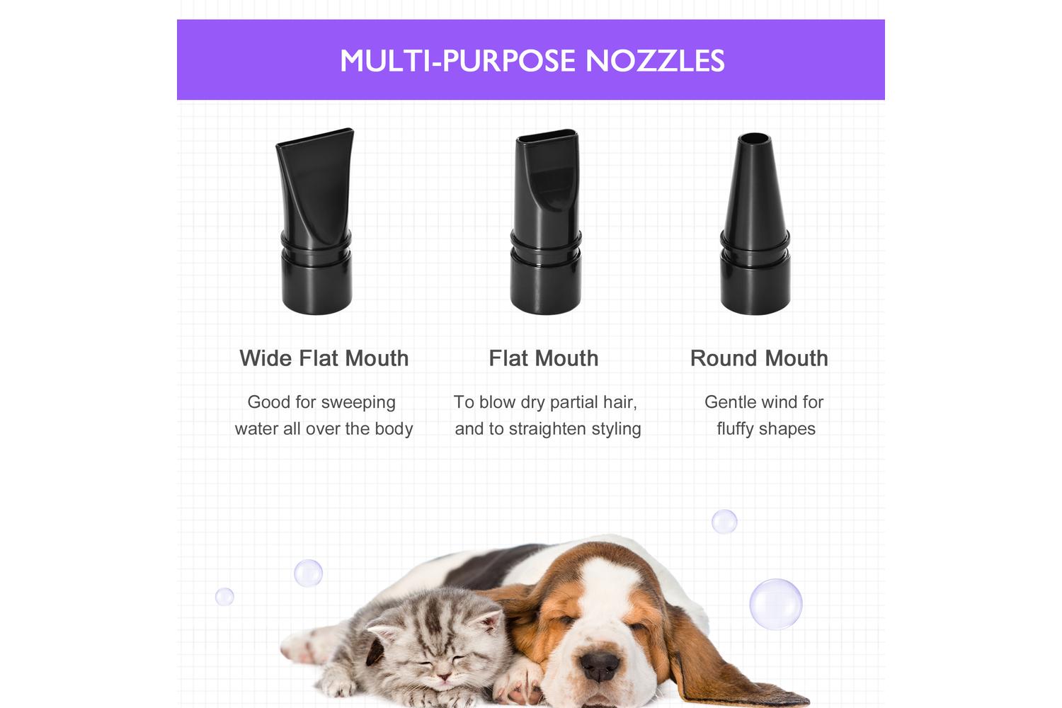 PawHut D01-021V70 2800W Dog Hair Dryer Pet Grooming Blaster | Purple-4