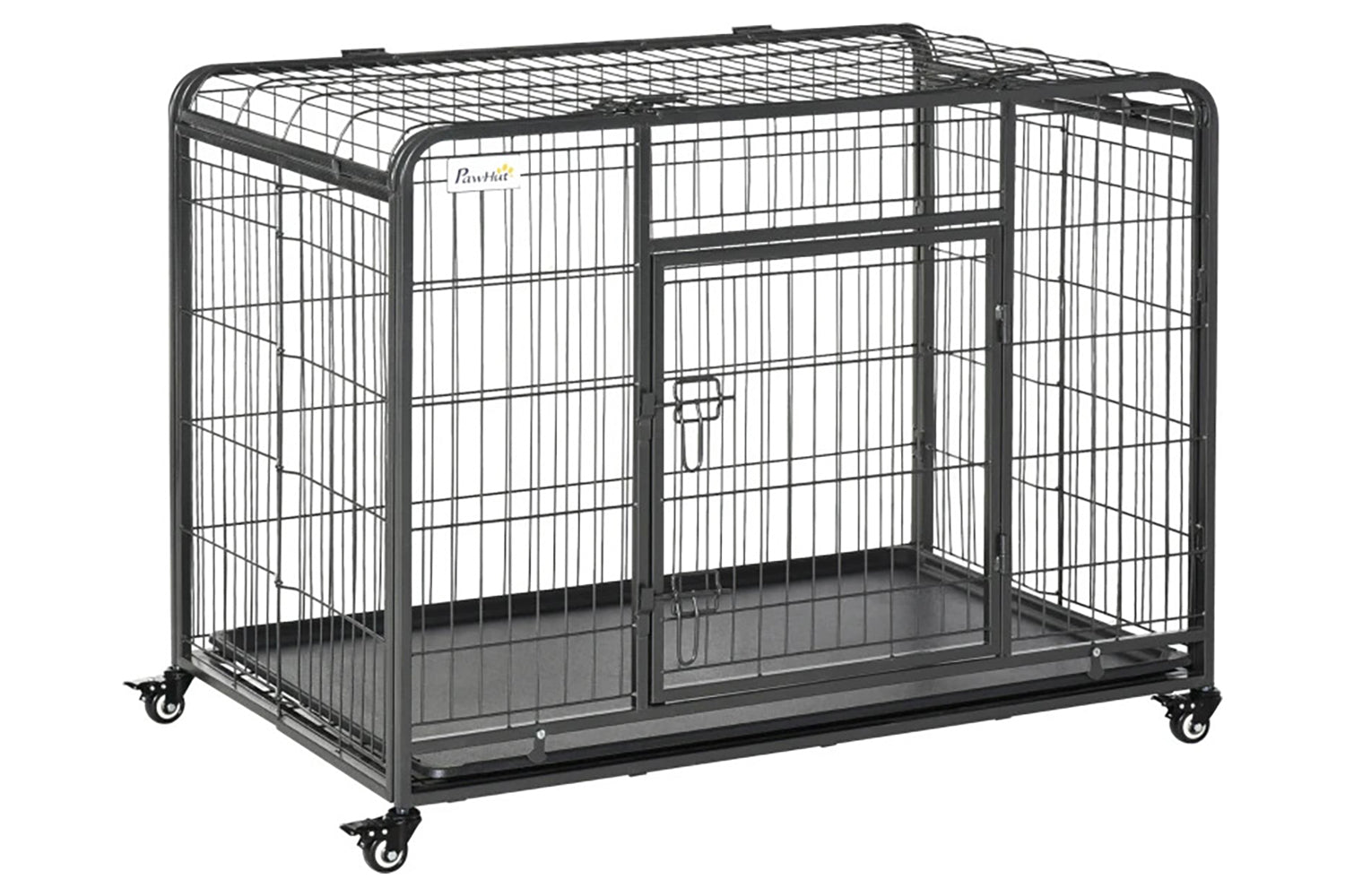 PawHut D02-052V01 Foldable Dog Crates Kennel | Dark Grey