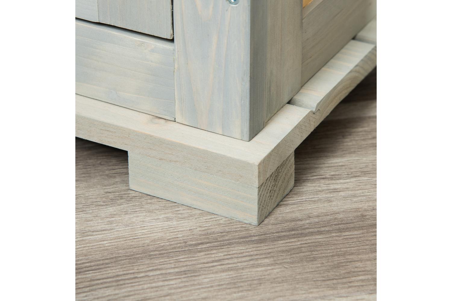 PawHut D02-114 Wooden Dog Crate Kennel  for Small, Medium Dogs | Grey & Natural-6