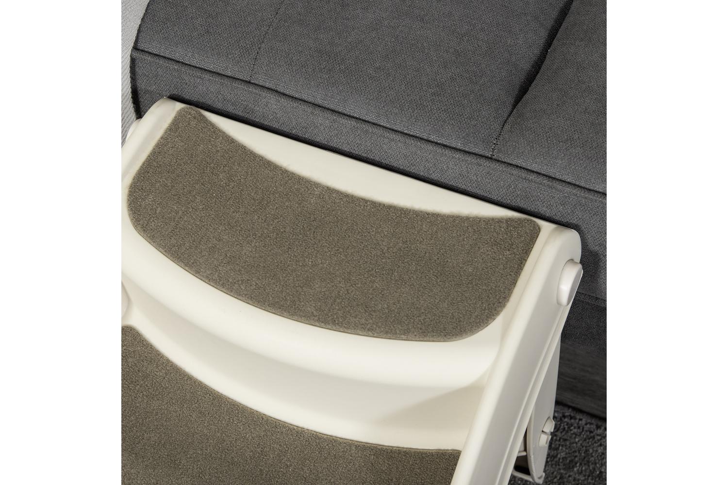PawHut D06-050V01CW Foldable Pet Stairs with Non-slip Mats | Cream-7