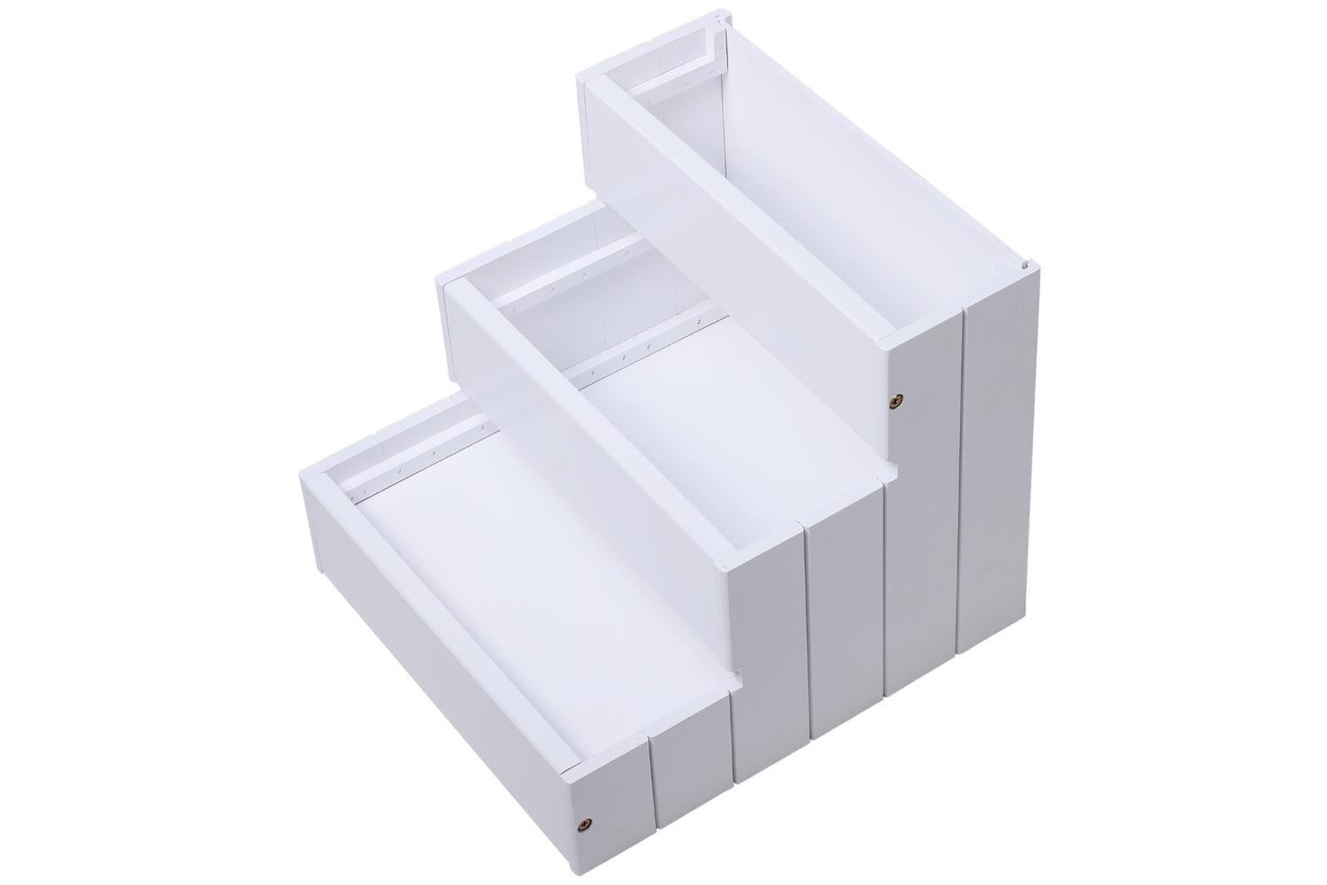 PawHut D06-065WT 3-step Pet Stairs Ramp Wood | White-6