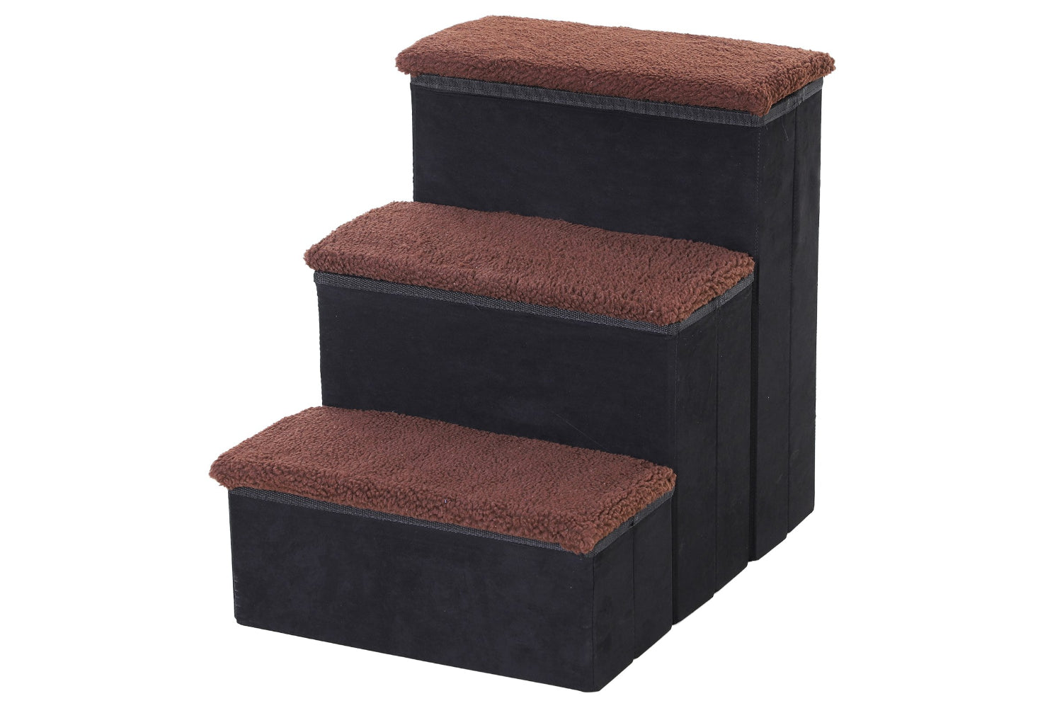 PawHut D06-068BK 3 Step Portable Pet Stairs | Black