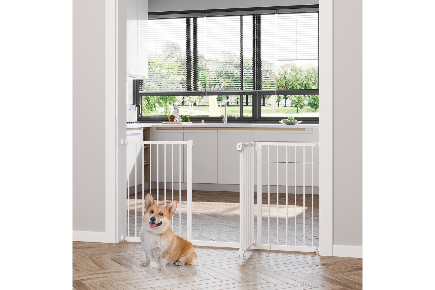 PawHut D06-096WT Pressure Fit Adjustable Pets Barrier | White