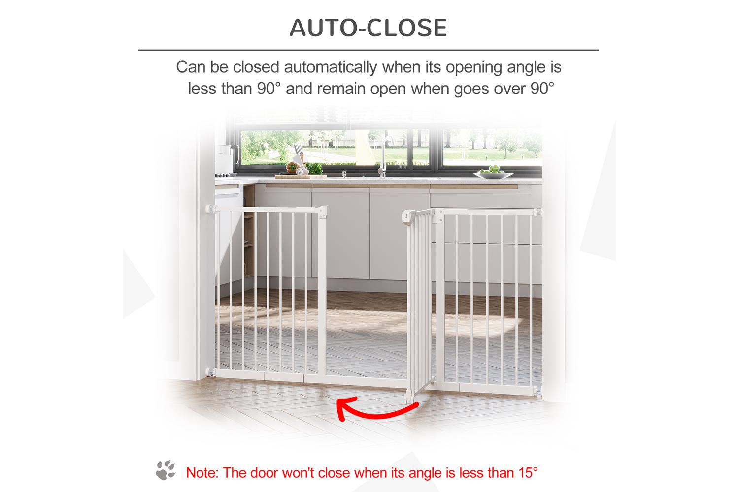 PawHut D06-096WT Pressure Fit Adjustable Pets Barrier | White-4