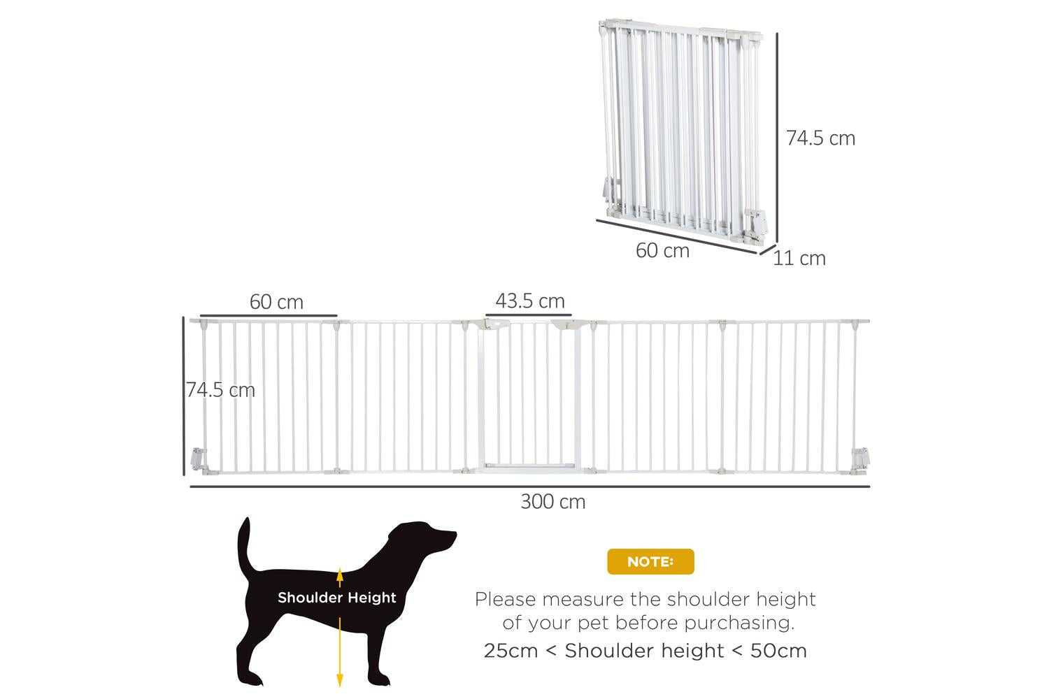 PawHut D06-100WT 5-Panel Pet Playpen with Walk Through Door Automatically Close Lock | White-2