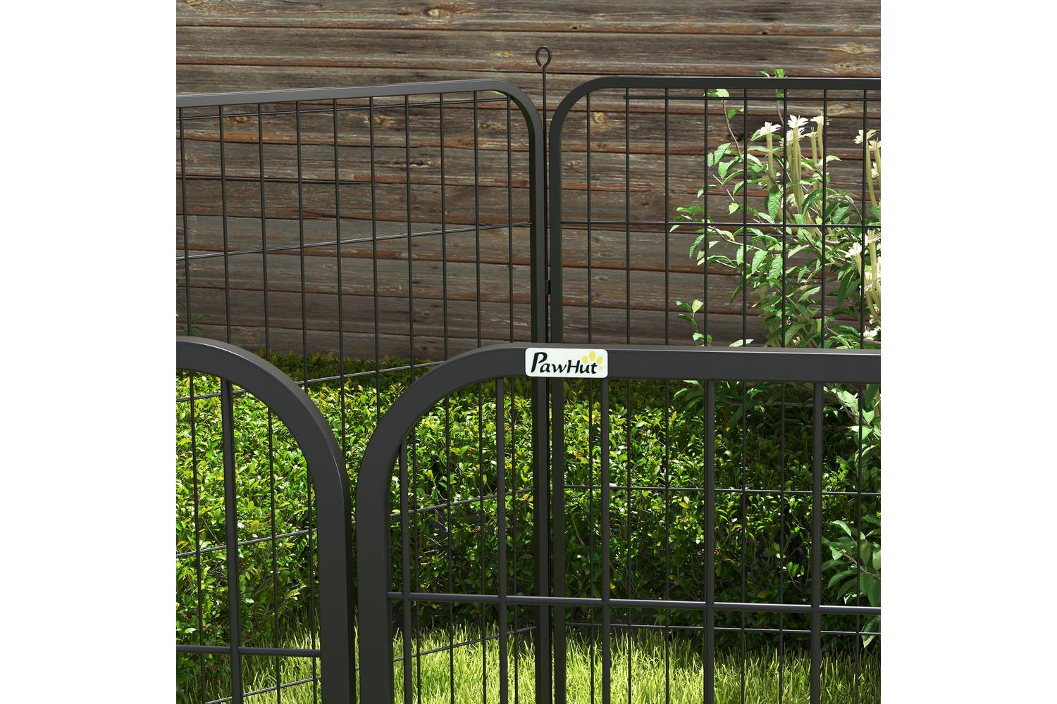 PawHut D06-107V01 4 Sizes Folding Pet Playpen | Black-7