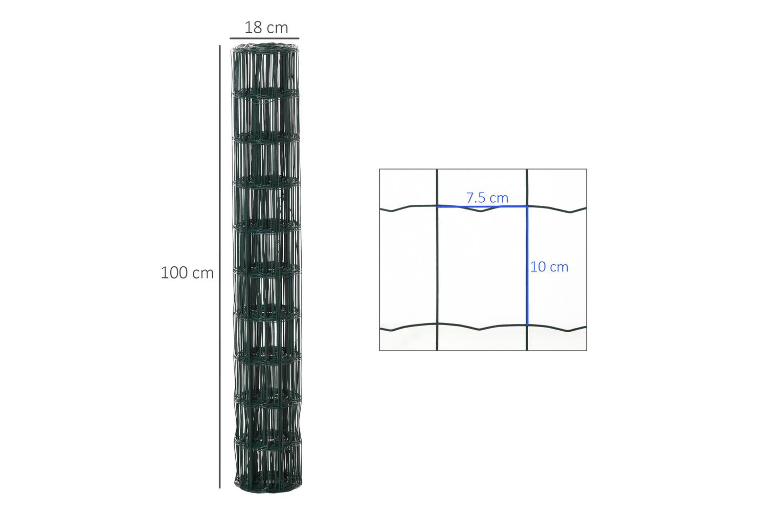 PawHut D06-135 Foldable PVC Coated Welded Garden Fence | Green-2