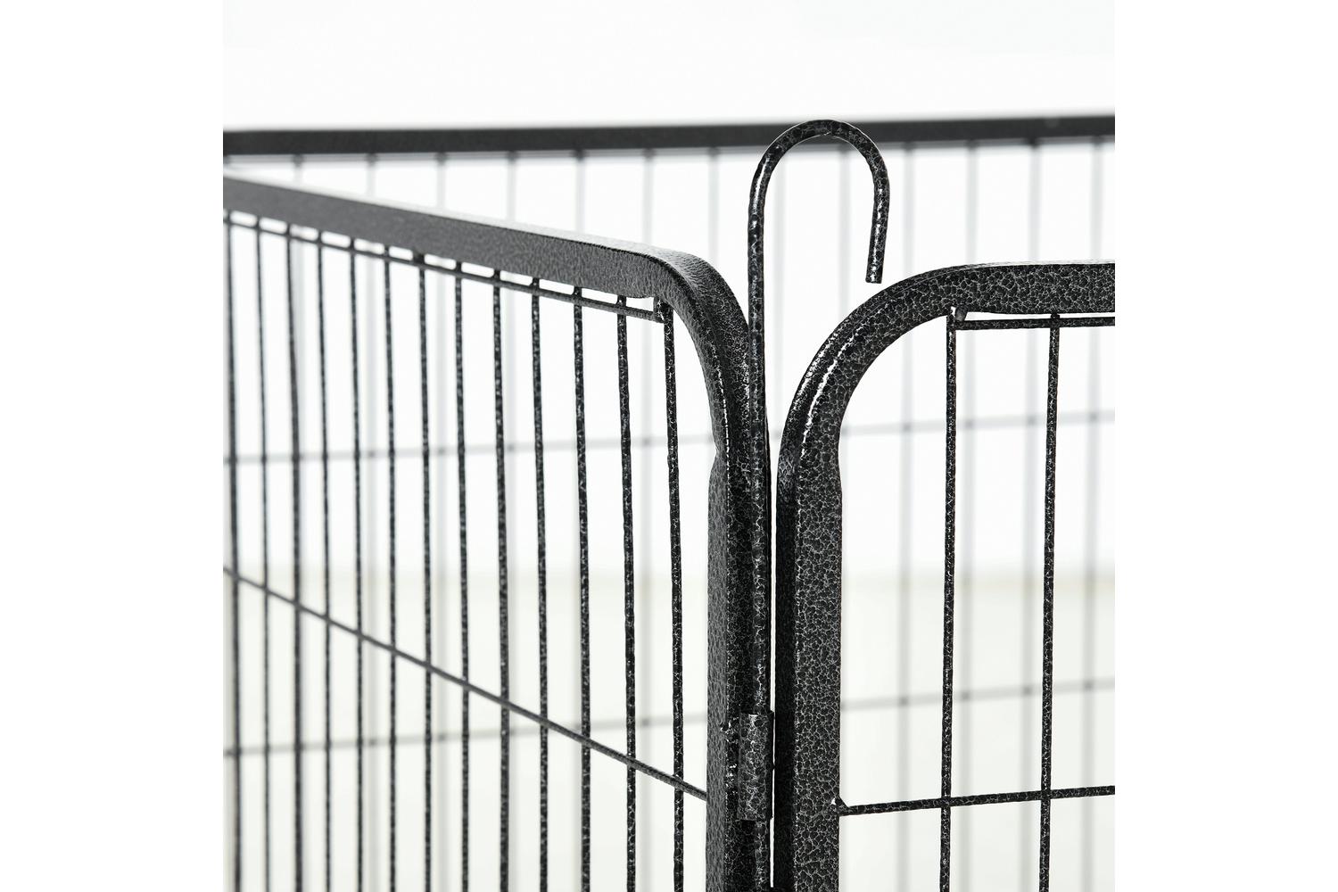 PawHut D06-141 12 Panels Foldable Heavy Duty Pet Playpen | Black,Silver-7