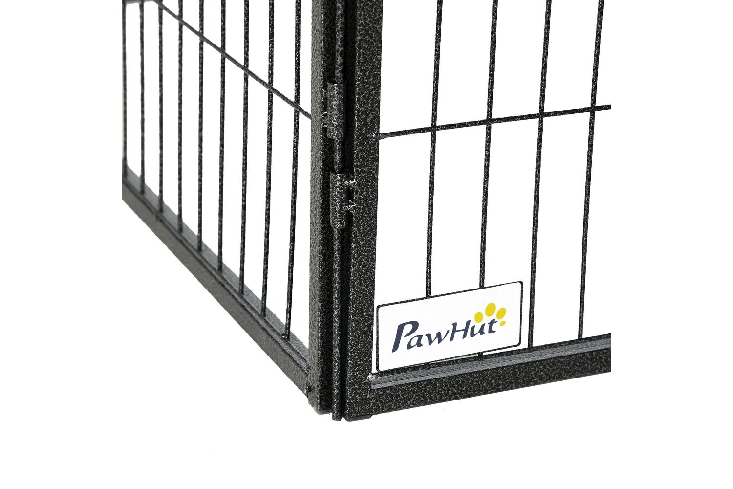 PawHut D06-141 12 Panels Foldable Heavy Duty Pet Playpen | Black,Silver-8