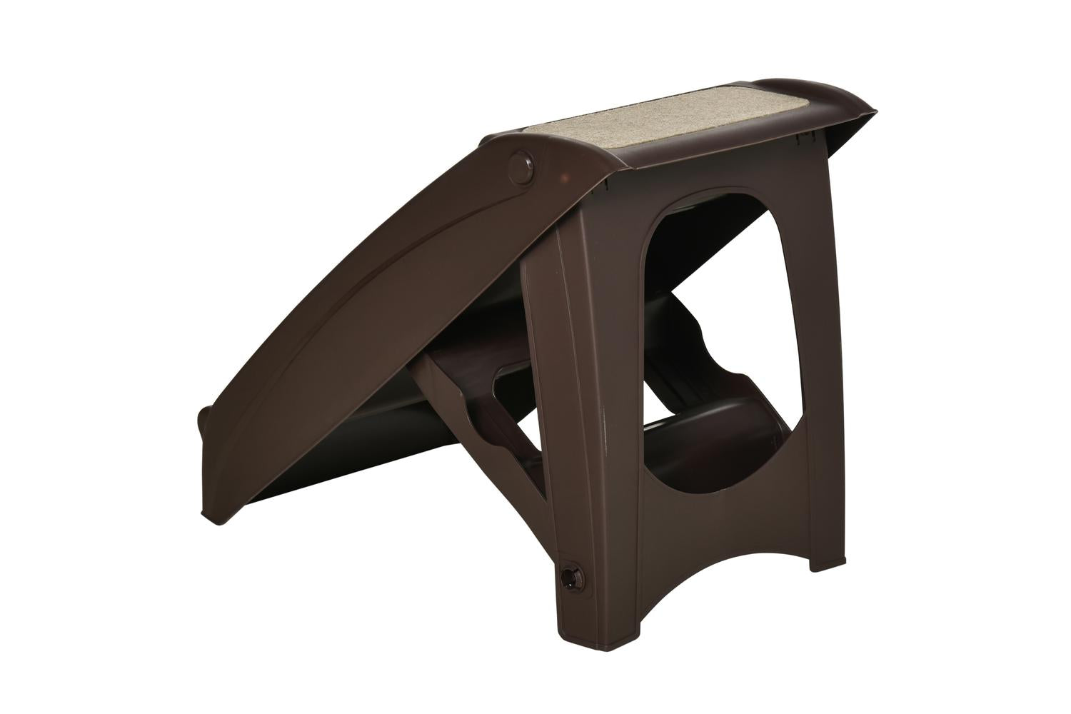 Pawhut D06-142DR Foldable Four-Step Pet Stairs | Brown-7