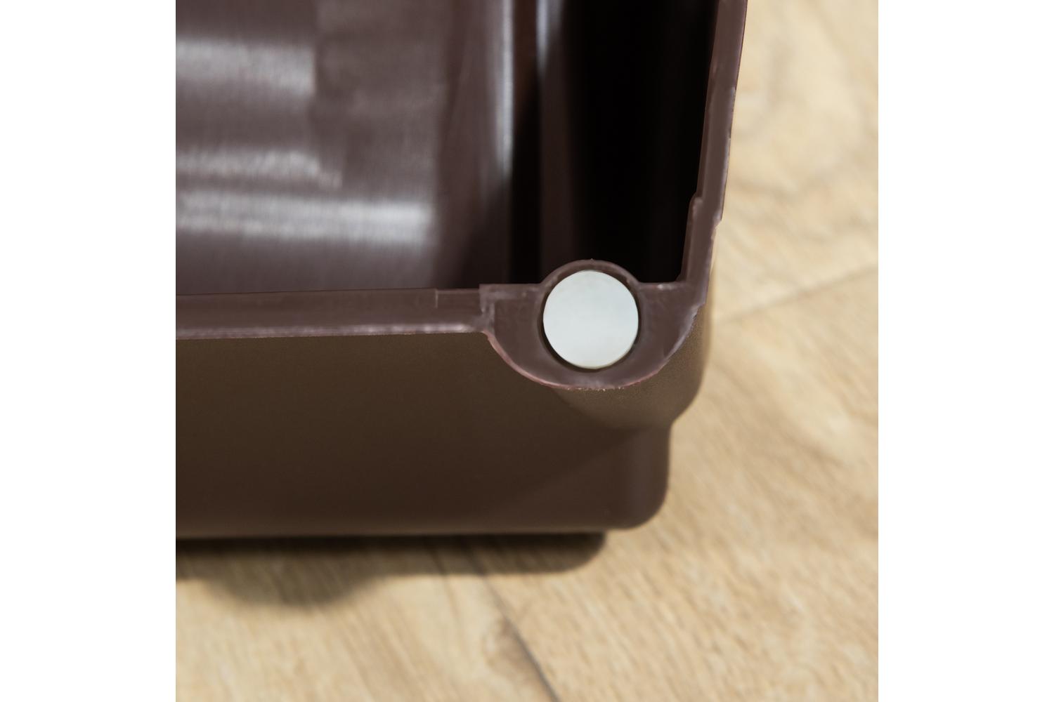 Pawhut D06-142DR Foldable Four-Step Pet Stairs | Brown-8
