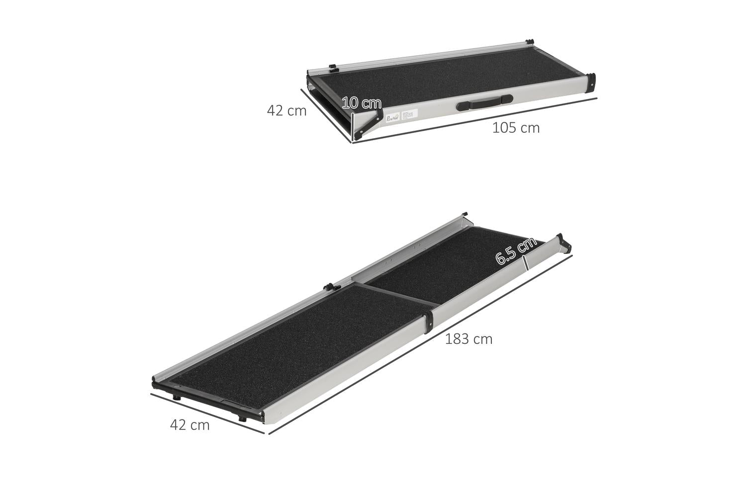 PawHut D06-143 Portable Telescoping Dog Ramp | Black-2