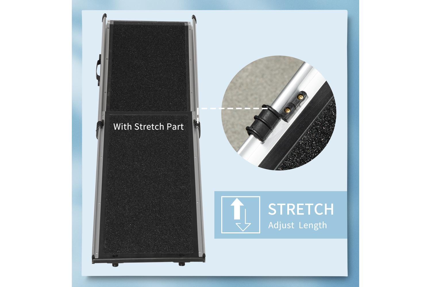 PawHut D06-143 Portable Telescoping Dog Ramp | Black-4
